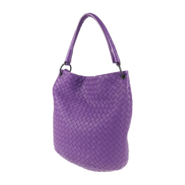 2029093002494 2 Bottega Veneta Intrecciato Handbag Leather Purple