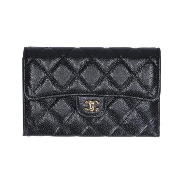 20294 1 Chanel Matelasse Caviar Skin Tri fold Wallet