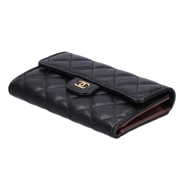 20294 3 Chanel Matelasse Caviar Skin Tri fold Wallet