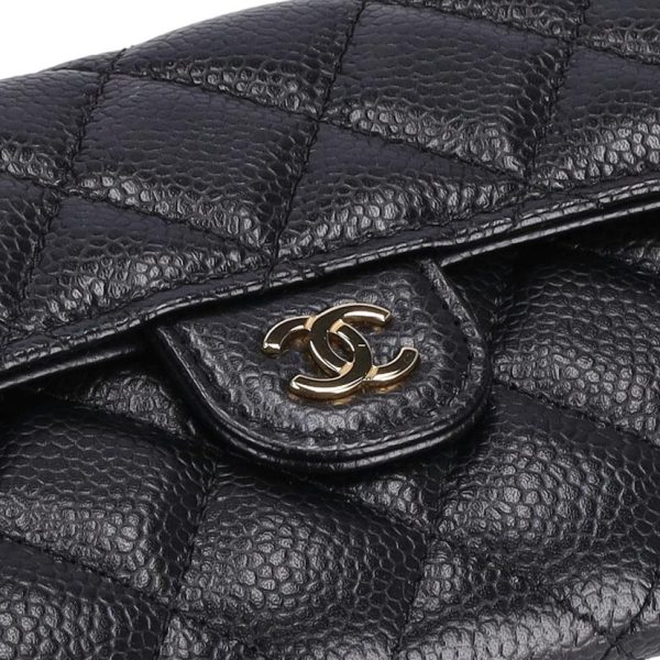 20294 8 Chanel Matelasse Caviar Skin Tri fold Wallet