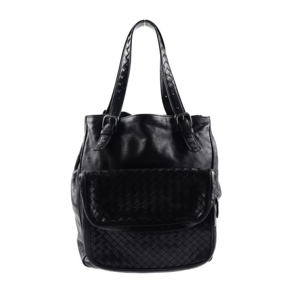 2030063002002 1 Bottega Veneta Intrecciato Tote Bag Leather Black