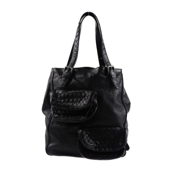 2030063002002 3 Bottega Veneta Intrecciato Tote Bag Leather Black