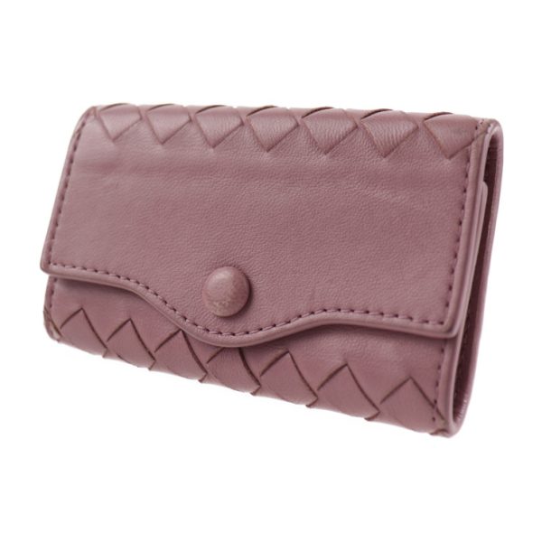 2030063002008 2 Bottega Veneta Intrecciato Key Case Leather Pink