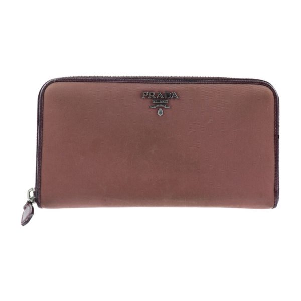 2030063002013 1 Prada Nylon Leather Long Wallet Pink