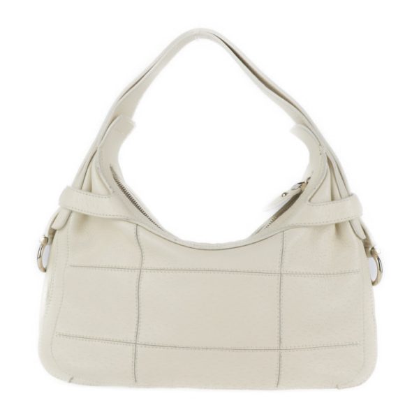 2030103001535 3 Salvatore Ferragamo Gancini Leather Handbag White