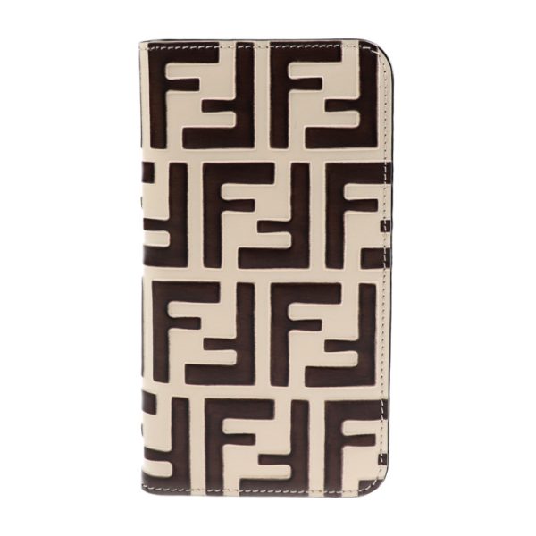 2031033002009 1 Fendi iPhone X Case Leather Beige Brown