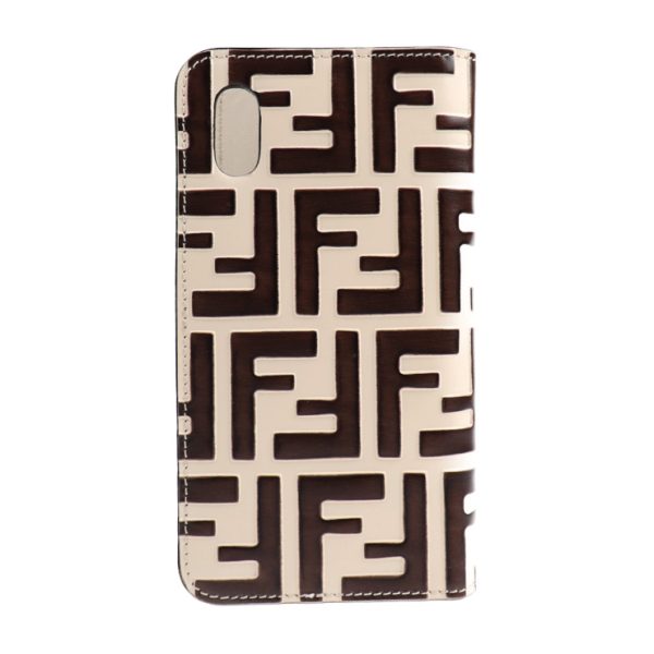 2031033002009 3 Fendi iPhone X Case Leather Beige Brown