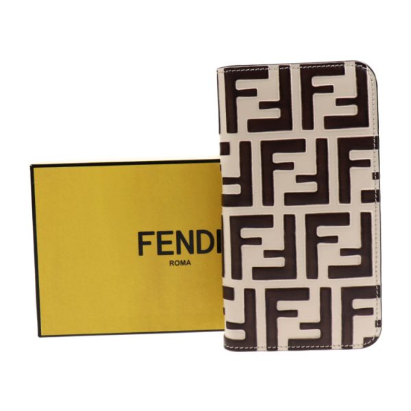 2031033002009 9 Fendi iPhone X Case Leather Beige Brown