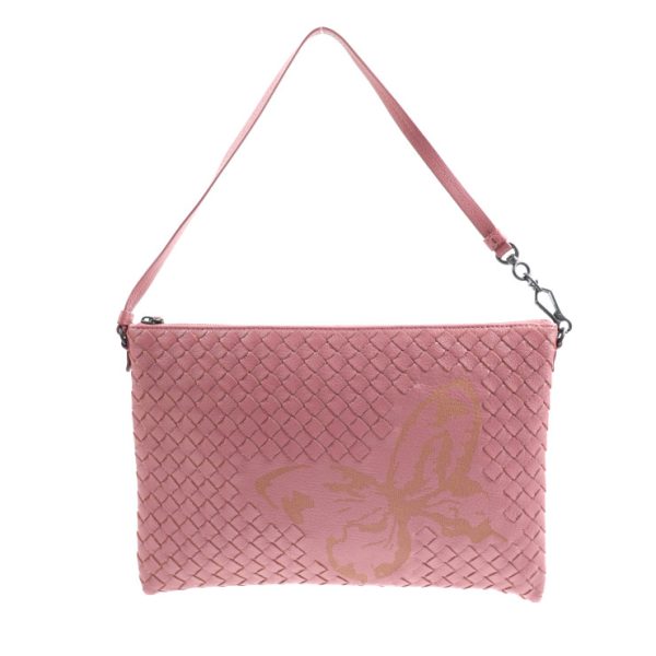 2031033002032 1 Bottega Veneta Intrecciato Clutch Bag Leather Pink