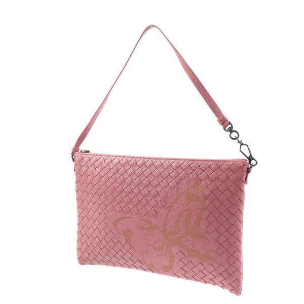 2031033002032 2 Bottega Veneta Intrecciato Clutch Bag Leather Pink