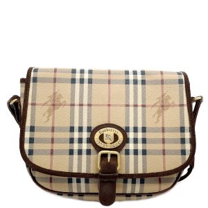 20416847 1 Burberry Check PVC Leather Long Wallet Smoked Trench Greige