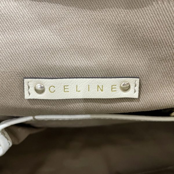 20443664 7 CELINE Macadam Logo Plate Handbag Biege