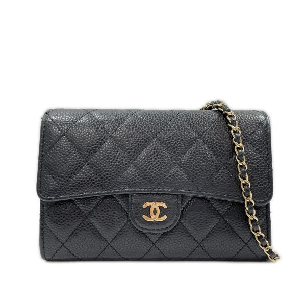 20446017 1 CHANEL Matelasse Cocomark Mini Bifold Chain Wallet