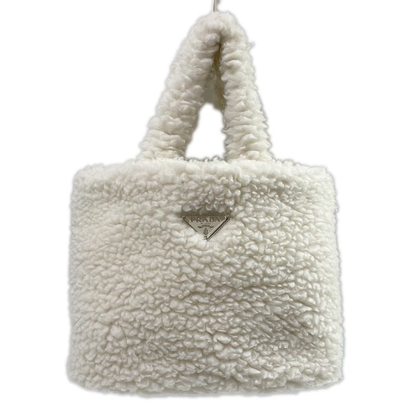 20446362 1 Prada Triangle Logo 2Way Fluffy Handbag