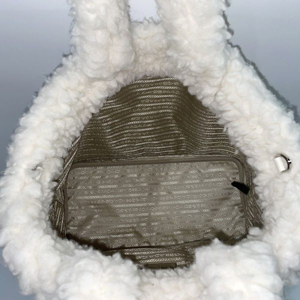 20446362 14 Prada Triangle Logo 2Way Fluffy Handbag