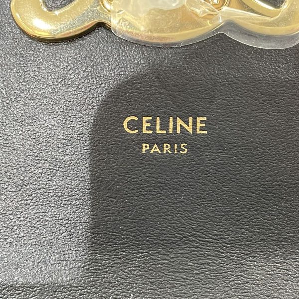 20447503 4 CELINE Mini Triomphe Chain Shoulder Bag Black