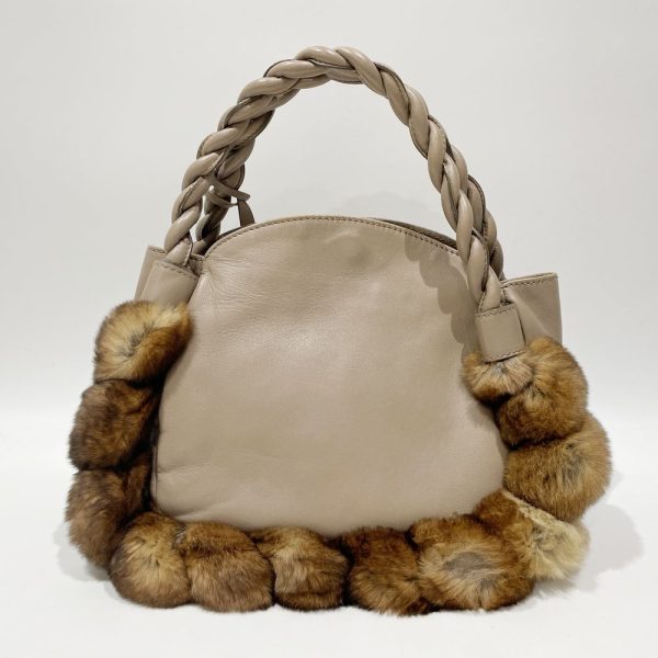 20451079 2 Salvatore Ferragamo Gancini Real Fur Twist Handle Handbag