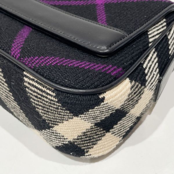 20453720 6 Burberry Logo Check Tweed One Shoulder Bag Black