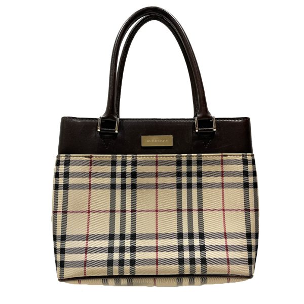 20453745 1 Burberry Logo Plate Nova Check Mini Handbag