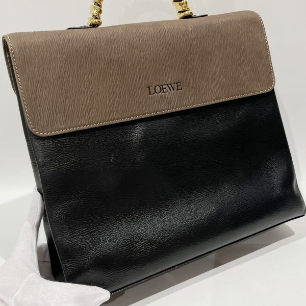 20454812 8 Loewe Velasquez Twist Handbag Black Brown