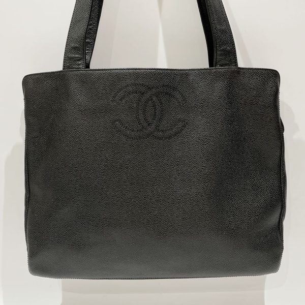 20454813 2 CHANEL Coco Mark Shoulder Tote Bag Black