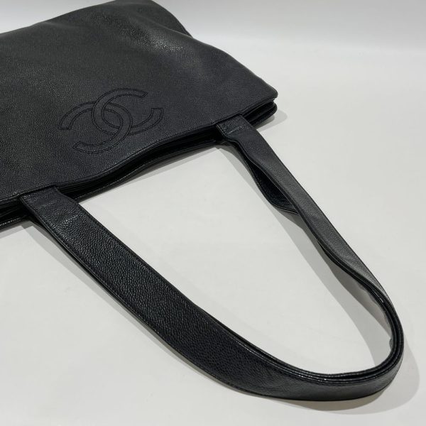 20454813 8 CHANEL Coco Mark Shoulder Tote Bag Black