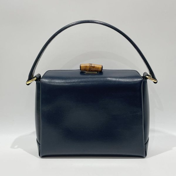 20454925 2 GUCCI Bamboo Turnlock One Shoulder Bag Navy