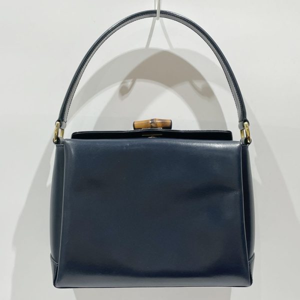 20454925 7 GUCCI Bamboo Turnlock One Shoulder Bag Navy