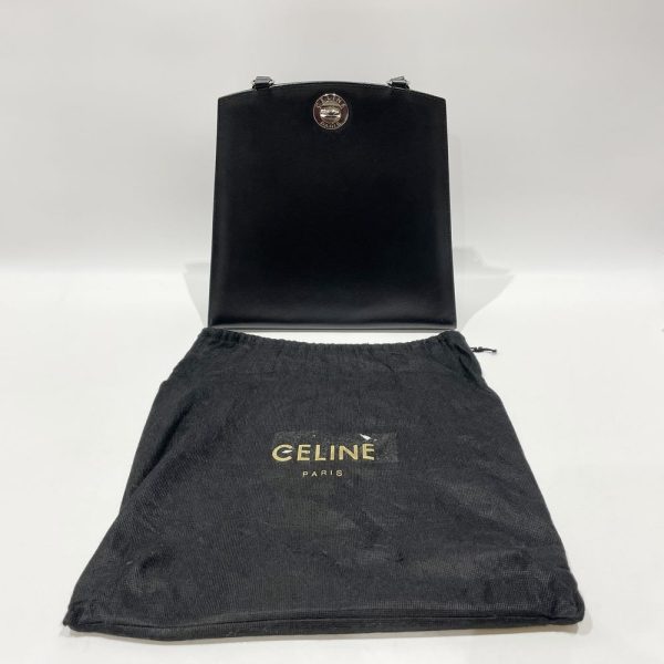 20454928 16 CELINE Circle Logo Turnlock Shoulder Bag Black