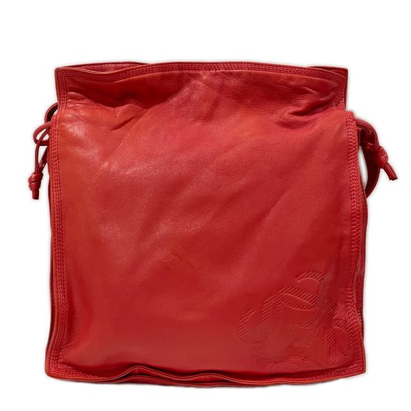 20454936 1 Loewe Anagram Nappa Drawstring Crossbody Shoulder Bag Red