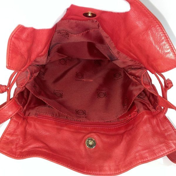 20454936 7 Loewe Anagram Nappa Drawstring Crossbody Shoulder Bag Red