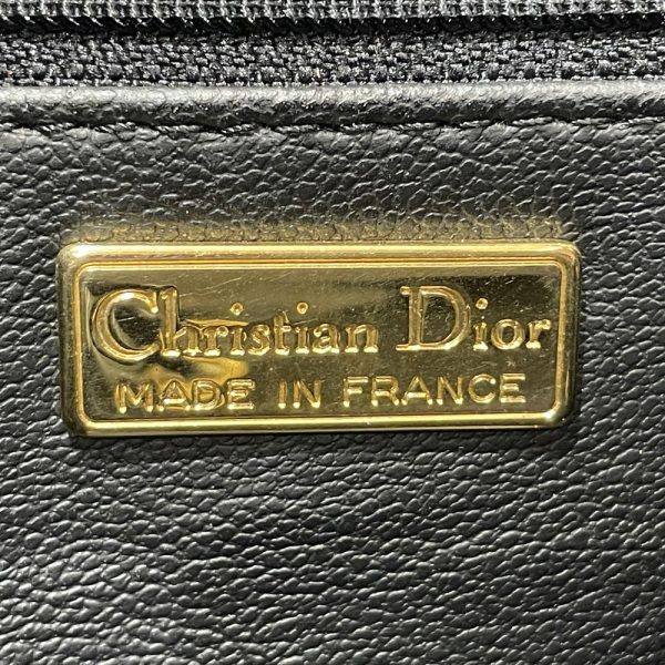 20454937 6 Christian Dior Logo Plate Drawstring Crossbody Shoulder Bag Black