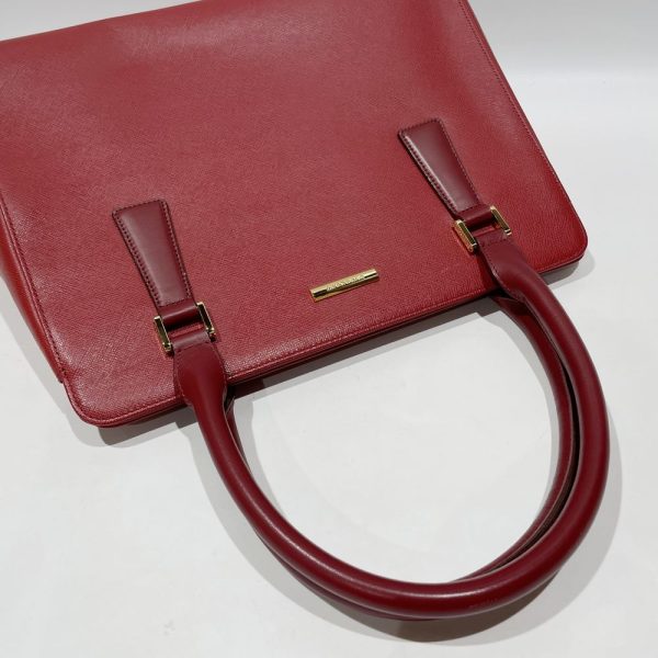 20455013 7 Burberry Logo Plate Internal Check Vintage Handbag Red