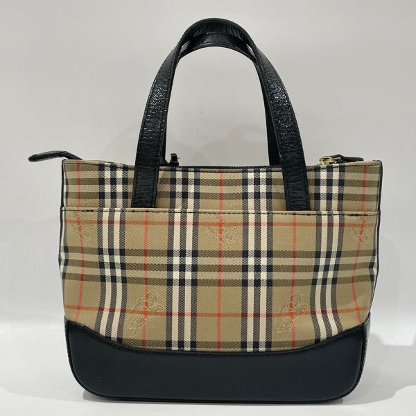 20455020 2 Burberry Logo Check Vintage Mini Tote Handbag