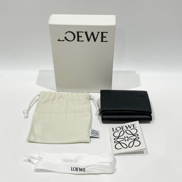 20456083 13 Loewe Anagram Trifold Wallet Black