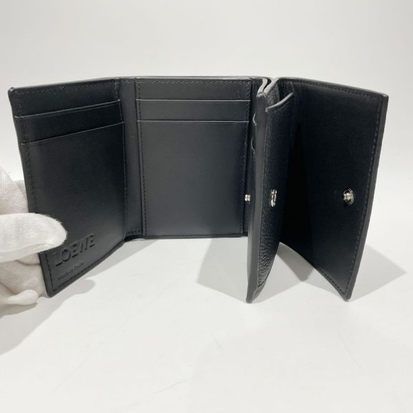 20456083 7 Loewe Anagram Trifold Wallet Black