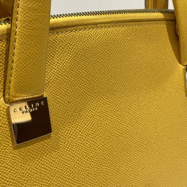 20456623 12 CELINE Logo Plate Handbag Yellow