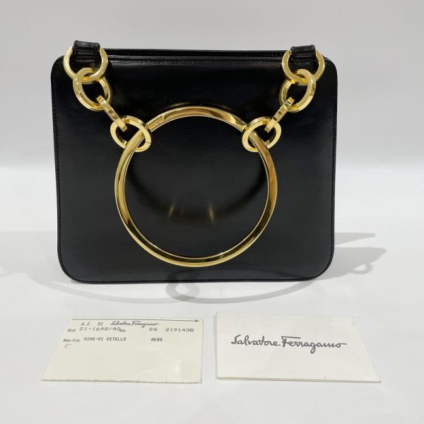 20457912 10 Salvatore Ferragamo Ring Hardware Mini Handbag Black