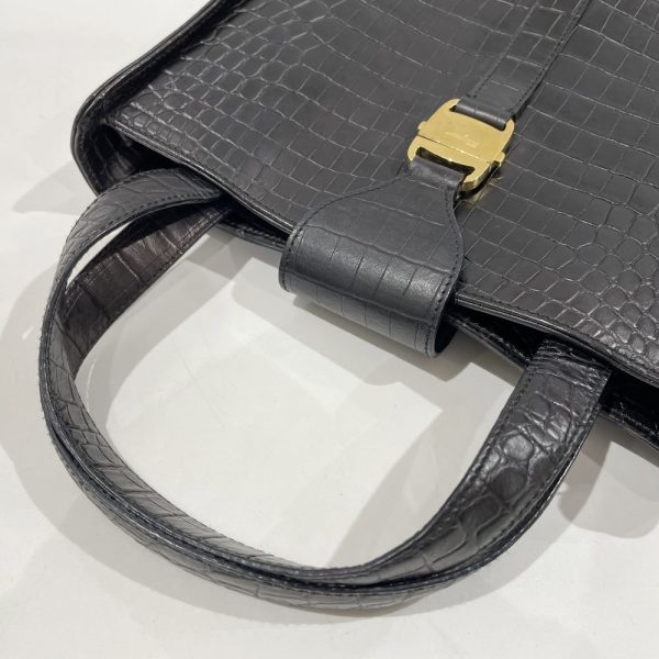 20457930 5 Salvatore Ferragamo Gancini Embossed Square Handbag Black