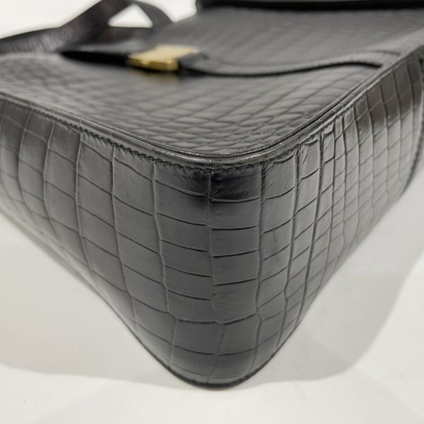 20457930 8 Salvatore Ferragamo Gancini Embossed Square Handbag Black