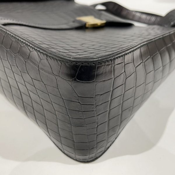 20457930 9 Salvatore Ferragamo Gancini Embossed Square Handbag Black