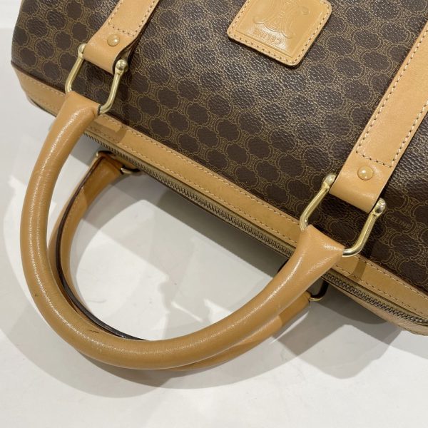 20457952 7 CELINE Macadam Triomphe Boston Bag Brown