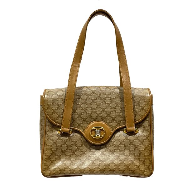 20458204 1 CELINE Triomphe Hardware Macadam Square Mini Handbag Beige