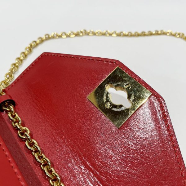 20458302 12 CELINE Ring Hardware Chain Square Mini Shoulder Bag Red