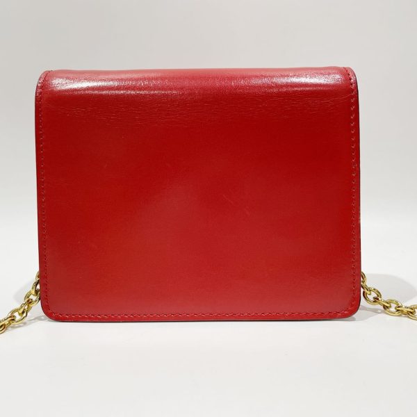 20458302 2 CELINE Ring Hardware Chain Square Mini Shoulder Bag Red