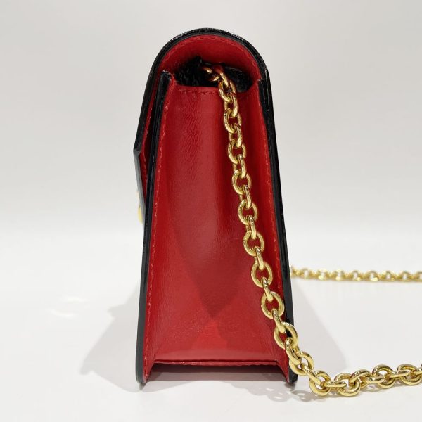 20458302 3 CELINE Ring Hardware Chain Square Mini Shoulder Bag Red