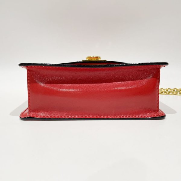 20458302 4 CELINE Ring Hardware Chain Square Mini Shoulder Bag Red