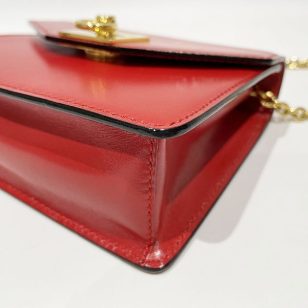 20458302 8 CELINE Ring Hardware Chain Square Mini Shoulder Bag Red