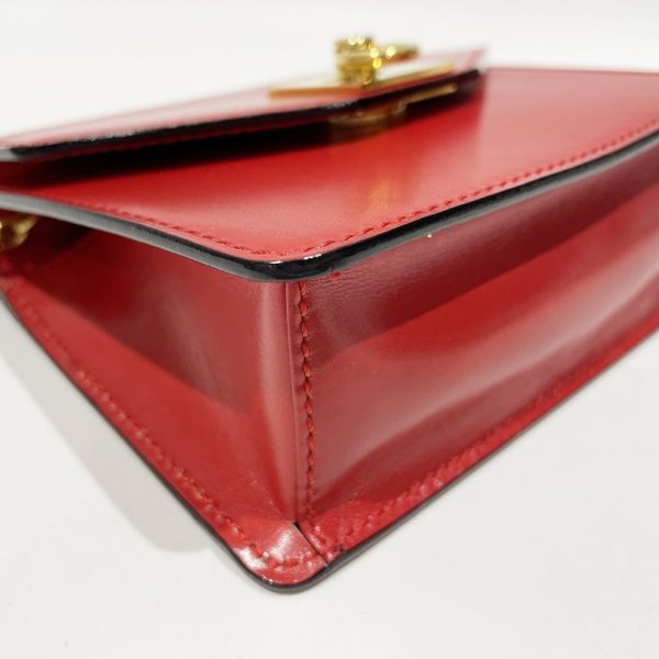 20458302 9 CELINE Ring Hardware Chain Square Mini Shoulder Bag Red