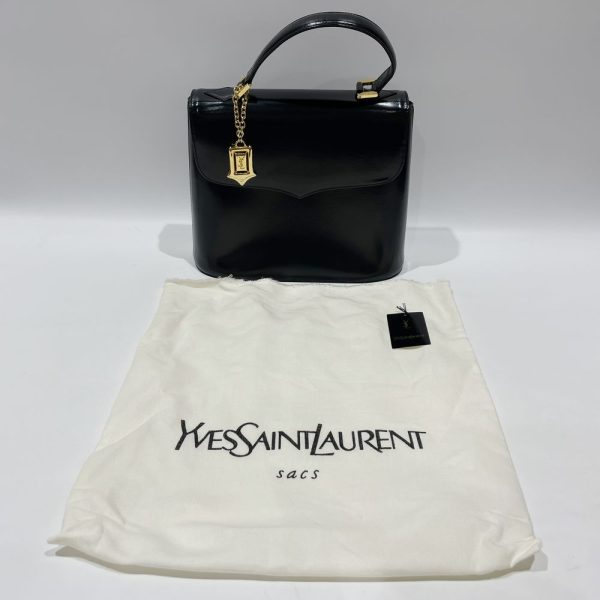 20458444 12 Yves Saint Laurent Top Handle Trapezoid Handbag Black